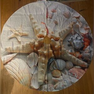 Starfish Seashell Shell Beach Themed Sea, 36 Inch,Christmas Tree Skirt Round